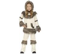 FIESTAS GUIRCA | Disfraz de Esquimal Infantil (7-9/Años) - Camisa, Capucha y Pantalón - Disfraces de Culturas del Mundo para Halloween, Carnaval y Fiestas de Disfraces - Unisex - Beige y Marrón