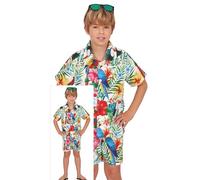 FIESTAS GUIRCA Disfraz de Estrella Hawaiana para Niño - Conjunto de Camisa y Pantalón Corto de Fiesta de Verano - Traje Aloha para niños - Niños de 10 a 12 años