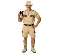 FIESTAS GUIRCA | Disfraz de Explorador Safari Adulto (48-50/M) - Gorro, Camisa, Cinturón y Pantalón - Disfraces de Aventurero para Carnaval y Fiestas de Disfraces - Hombre - Beis y Marrón
