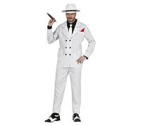 Fiestas Guirca Disfraz Gángster Años 20 – Traje blanco a rayas estilo Gatsby – Hombre L 52-54