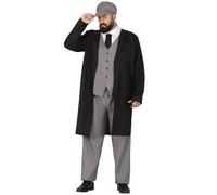 FIESTAS GUIRCA Disfraz de gángster inglés para hombre - 1920s Mafia Boss Suit Fancy Dress Men Size XL 56-58