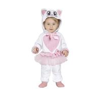 FIESTAS GUIRCA Disfraz de Gatito Rosa - Mono Rosa con Capucha Gato y Tutu para Bebé de 12-18 Meses