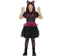 FIESTAS GUIRCA Disfraz de Gatita Negra Niña - Vestido Gata con Tutu y Diadema con Orejas de Gato - Disfraz Infantil Niña 7-9 años