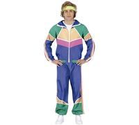 FIESTAS GUIRCA | Disfraz de Gimnasta Adulto (48-50/M) - Chaqueta y Pantalón - Disfraces de Deportes y Años '80 para Halloween, Carnaval y Fiestas de Disfraces - Ideal para Hombre - Azul y Multicolor
