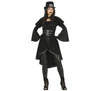 Fiestas Guirca Disfraz Gótica – Vestido negro elegante mujer adulta Talla M (38-40)