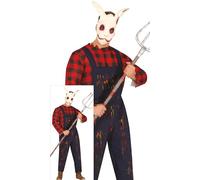 FIESTAS GUIRCA Disfraz de Granjero Asesino para Hombre - Disfraces de Halloween para Hombre Talla M para Adulto