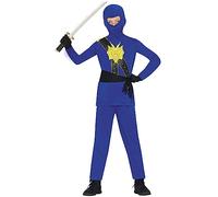 FIESTAS GUIRCA Disfraz de Guerrero Ninja Azul Niño - Disfraces de Ninja Niño 3-4 años