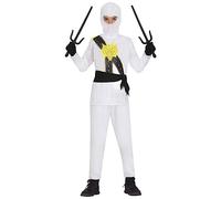 FIESTAS GUIRCA Disfraz de Guerrero Ninja Blanco Niño - Disfraz de Karate Niño 7-9 años