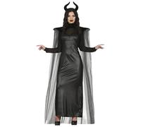 FIESTAS GUIRCA | Disfraz de Hada Malvada para Mujer (42-44/L) - Vestido, Capa, Diadema y Hombreras - Disfraces de Bruja y Fantasía para Halloween, Carnaval y Fiestas de Cine - Ideal para Adultas