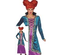 FIESTAS GUIRCA Disfraz de Hermana Bruja Mágica para Mujer - Vestido Morado y Turquesa - Disfraces de Halloween para Mujer Talla L