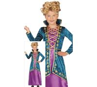 FIESTAS GUIRCA Disfraz de Hermana Bruja Mágica para Niña - Vestido lila y Turquesa - Disfraces de Halloween para Niñas de 5 a 6 Años