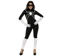FIESTAS GUIRCA Disfraz de Heroína Araña Negra - Mono Negro y Máscara De Superhéroe - Disfraz Halloween Mujer Talla 42-44 L