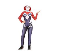 FIESTAS GUIRCA Disfraz de Heroína con Capucha - Mono de Superheroína con Patrón de Araña Roja y Negra con Capucha - Disfraz Infantil Niña 5-6 años