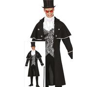 FIESTAS GUIRCA Disfraz de Hombre Vampiro Plata - Disfraz de Conde Vampiro para Hombre - Disfraces de Halloween para Hombre Talla Adulto L