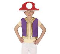 FIESTAS GUIRCA | Disfraz de Hongo Infantil (5-6 años) - Chaleco y Sombrero - Disfraces para Halloween, Carnaval y Fiestas - Ideal para Niños - Morado y Oro