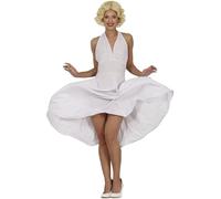 FIESTAS GUIRCA Disfraz de Iconica Estrella del Cine para Mujer - Vestido Blanco Sexy - Disfraz de actriz para mujer Talla L 42-44