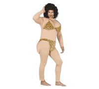 FIESTAS GUIRCA Disfraz de Influencer Operación Bikini - Disfraz Divertido de Miss Bikini Leopardo para Hombre Adulto Talla M 48-50