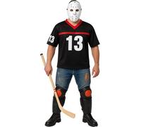 Guirca-80677 Halloween Disfraz Hockey Jason Adulto, sólido, Multicolor, L (80677)