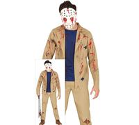 FIESTAS GUIRCA Disfraz de Jazz Dead Men - Disfraz de Asesino de Terror con Máscara - Disfraces de Halloween para Hombre Talla Adolescente 14-16 años