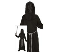FIESTAS GUIRCA Disfraz de Jinete del Apocalipsis Grim Reaper para niño - Disfraz de Muerte Negra - Disfraces de Halloween para niño de 3 a 4 años