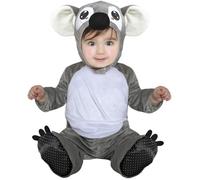FIESTAS GUIRCA | Disfraz de Koala Bebé (12-18/Meses) - Capucha, Mono y Pies - Disfraces de Animales para Halloween, Carnaval y Fiestas de Disfraces - Ideal para Bebés Unisex - Gris y Blanco