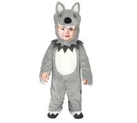 FIESTAS GUIRCA | Disfraz de Lobito Bebé (18-24/Meses) - Capucha y Mono - Disfraces de Animales para Halloween, Carnaval y Fiestas de Disfraces - Ideal para Bebés y Niños Pequeños - Gris