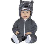 FIESTAS GUIRCA | Disfraz de Lobo Bebé (18-24/Meses) - Capucha, Cola y Mono - Disfraces de Animales para World Book Day, Halloween, Carnaval y Fiestas de Disfraces - Ideal para Bebés Unisex - Gris