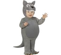FIESTAS GUIRCA | Disfraz de Lobo Bebé (18-24/Meses) - Capucha, Cola y Mono - Disfraces de Animales para World Book Day, Halloween, Carnaval y Fiestas Infantiles - Ideal para Bebés Unisex - Gris