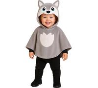 FIESTAS GUIRCA | Disfraz de Lobo Bebé (18-24 Meses) - Poncho y Capucha - Disfraces de Animales para Halloween, Oktoberfest y Fiestas de Disfraces - Ideal para Bebés Unisex - Gris y Beige