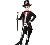 FIESTAS GUIRCA Disfraz de Lord Esqueleto con Chistera Negra incluida - Disfraz Halloween Niño 3-4 Años