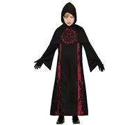 FIESTAS GUIRCA Disfraz de Mago Oscuro - Sacerdote Satánico Túnica Negra Con Capucha - Disfraz Halloween Niño 7-9 Años