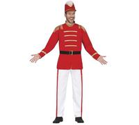 FIESTAS GUIRCA Disfraz de Majorette - Atuendo Rojo, Blanco y Dorado para Hombre Adulto Talla L 52-54