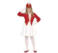FIESTAS GUIRCA Disfraz de Majorette Niña - Atuendo Infantil Rojo, Blanco y Dorado para Niñas de 5-6 Años