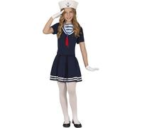 FIESTAS GUIRCA Disfraz de Marinera Vintage para Niña - Elegante Vestido de Marinera Azul - Disfraces Retro Marinero para Niñas - Niñas Edad 7-9 Años