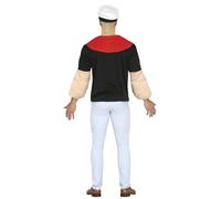 FIESTAS GUIRCA Disfraz de Marinero Brazos de Hierro - Uniforme Marinero Musculoso con Gorro Marinero para Hombre Adulto Talla L 52-54