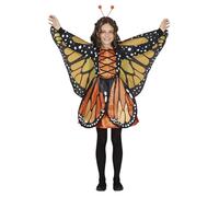 FIESTAS GUIRCA Disfraz de Mariposa Maravillosa - Vestido Naranja de Mariposa Monarca con Diadema para Niñas de 5-6 Años