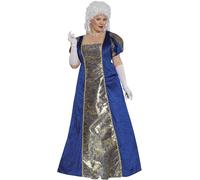 FIESTAS GUIRCA | Disfraz de Marquesa Azul y Oro (44-46/XL) - Vestido y Enagua - Disfraces de Época, Aristocracia y Nobleza para Halloween, Carnaval y Fiestas de Disfraces