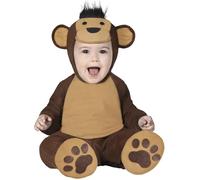 FIESTAS GUIRCA | Disfraz de Monito Bebé (18-24/Meses) - Capucha, Mono y Pies - Disfraces de Animales para Halloween, Carnaval y Fiestas de Disfraces - Ideal para Bebés Unisex - Marrón