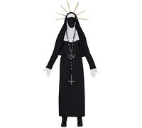 FIESTAS GUIRCA Disfraz de La Santa Muerte - Monja Diabólica Día De Los Muertos Disfraz Halloween Mujer Talla 38-40 M