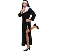 FIESTAS GUIRCA | Disfraz de Monja para Hombre (52-54/L) - Vestido y Cofia - Disfraces de Despedida de Soltero, Halloween, Carnaval y Fiestas de Disfraces para Adultos - Ideal para Bachelor Party