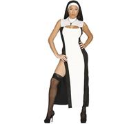 FIESTAS GUIRCA Disfraz de monja sexy para adultos, talla S (36/38), negro y blanco