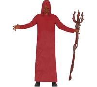 FIESTAS GUIRCA | Disfraz de Monje Diablo (52-54/L) - Túnica con Capucha para Adultos Unisex - Ideal para Halloween, Carnaval y Fiestas de Disfraces de Terror y Demonios - Rojo