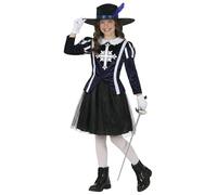 FIESTAS GUIRCA | Disfraz de Mosquetera Azul Infantil (10-12 Años) - Vestido y Gorro - Disfraces de Bandidos y Mosqueteros para Carnaval, Halloween y Fiestas de Disfraces - Ideal para Niñas