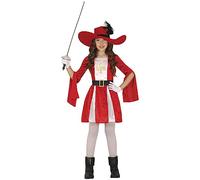 FIESTAS GUIRCA Disfraz de Mosquetera Roja Niña - Disfraz Infantil incl. Vestido y Sombrero Mosquetera 10-12 años