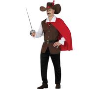 FIESTAS GUIRCA | Disfraz de Mosquetero Sir (52-54/L) - Gorro, Camisa, Chaleco, Cinturón y Pantalón - Disfraces de Bandidos y Mosqueteros para Carnaval y Fiestas de Disfraces - Ideal para Hombre