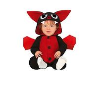 FIESTAS GUIRCA | Disfraz de Murciélago Bebé (12-18/Meses) - Pijama con Alas, Capucha y Mono - Disfraces de Animales para Halloween y Fiestas de Disfraces - Ideal para Bebés Unisex - Negro y Rojo