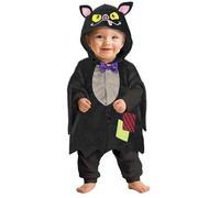FIESTAS GUIRCA | Disfraz de Murciélago Bebé (18-24/Meses) - Capucha y Poncho - Disfraces de Animales para Halloween, Carnaval y Fiestas de Disfraces - Ideal para Bebés y Niños Pequeños - Negro