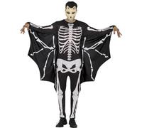 FIESTAS GUIRCA | Disfraz de Murciélago Esqueleto Adulto (52-54/L) - Mono y Alas - Disfraces de Animales y Esqueletos para Halloween y Fiestas de Disfraces - Ideal para Hombres - Negro y Blanco
