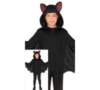 FIESTAS GUIRCA Disfraz de Poncho de Murciélago para Niña - Poncho Negro con Capucha de Orejas de Murciélago y Alas de Murciélago - Disfraces de Halloween para Niñas de 7 a 9 Años