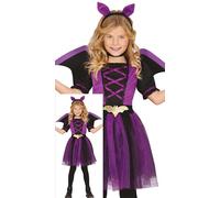FIESTAS GUIRCA Disfraz de Murciélago lila para Niña - Disfraz de Murciélago con Diadema de Murciélago, Vestido Tutú y Alas -Disfraces Halloween Niñas Edad 7 a 9 Años